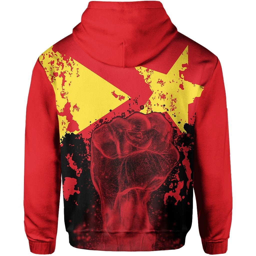 African Tigray Zip Hoodie Tigray Flag Clenched Hand LT6