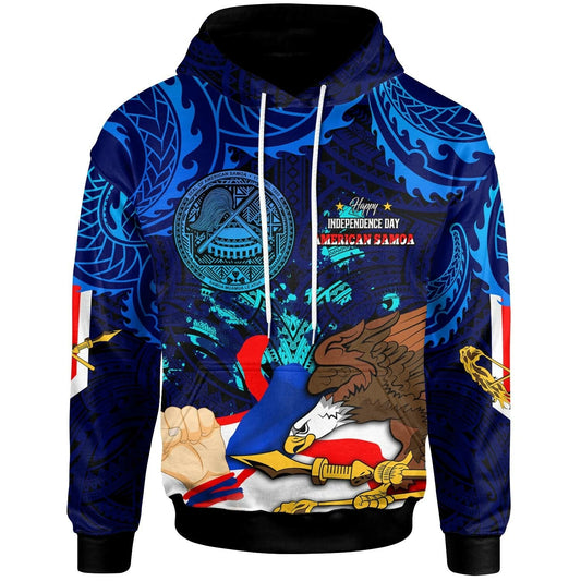 American Samoa Hoodie Happy Independence Day Samoa with Eagles Polynesian Patterns LT10