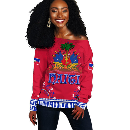 Haiti Off Shoulder Sweater Dashiki Style Gorgeous LT13