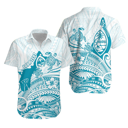 (Custom Personalized) Guam Hawaiian Shirt Ocean and Turtle Simple Style LT7