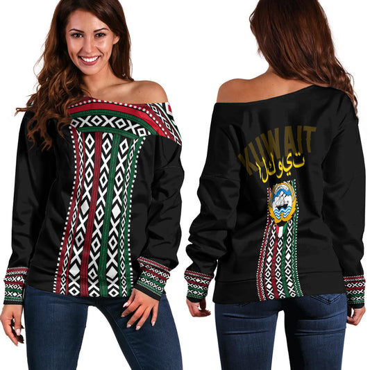 Kuwait Al Sadu Pattern Off Shoulder Sweater Modern Style LT7