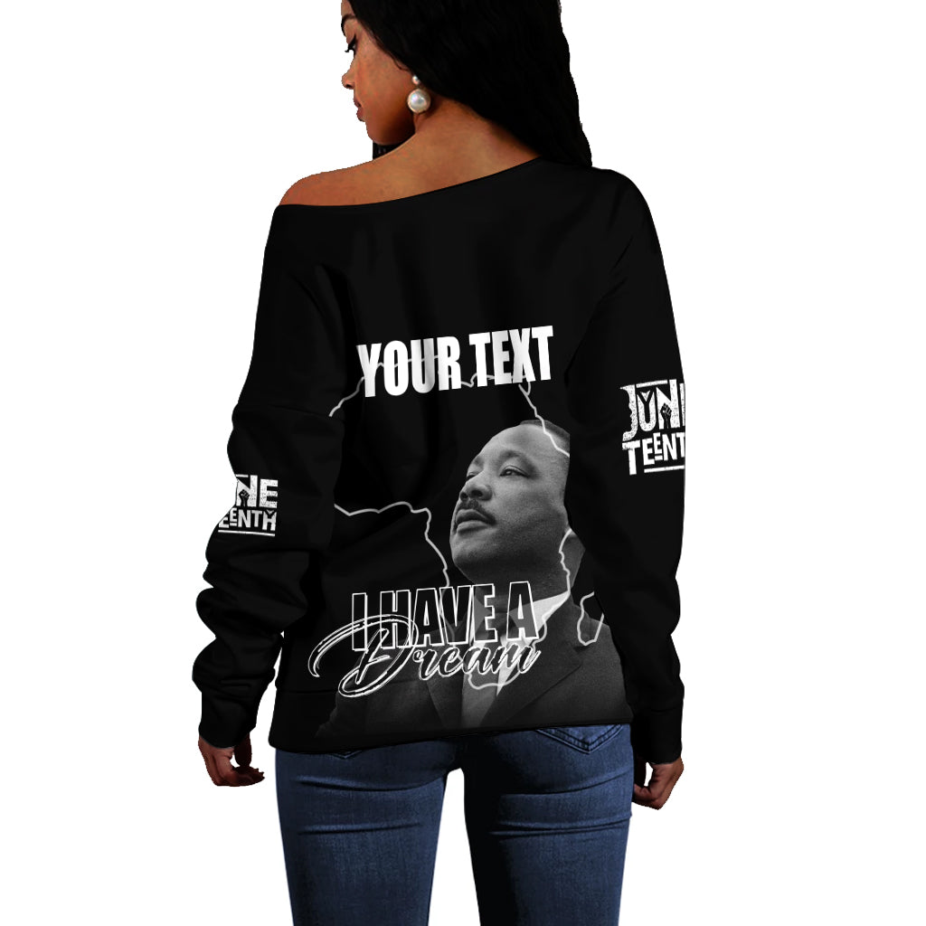 Juneteenth MLK Personalised Off Shoulder Sweater Freedom Day LT7