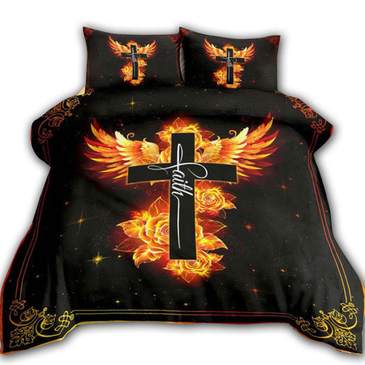 Jesus Phoenix Rose Faith Bedding Set