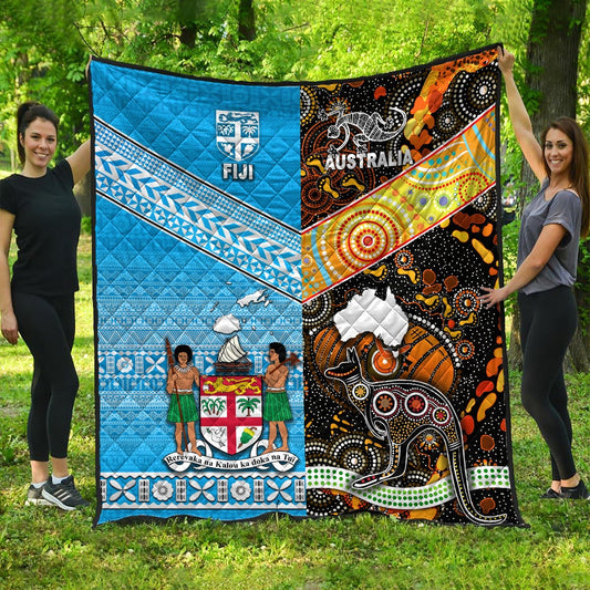 Australia Aboriginal And Fiji Tapa Premium Quilt Together LT8