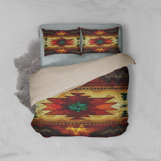 Southwest Brown Symbol Native American Bedding Set LT10