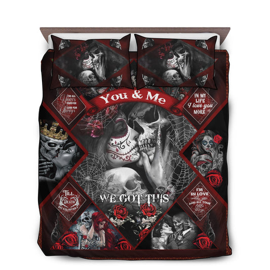Skull Couple You And Me We Got This I Love You Bedding Set