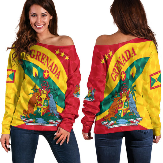 Grenada Women Off Shoulder Sweater Sporty Style LT8