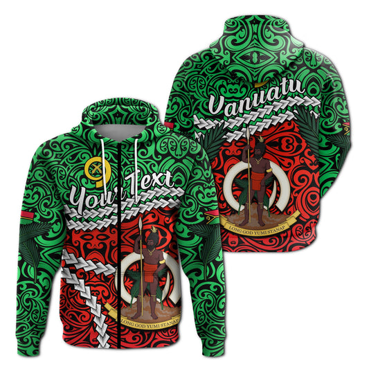 Custom Vanuatu Zip Hoodie Simple LT13
