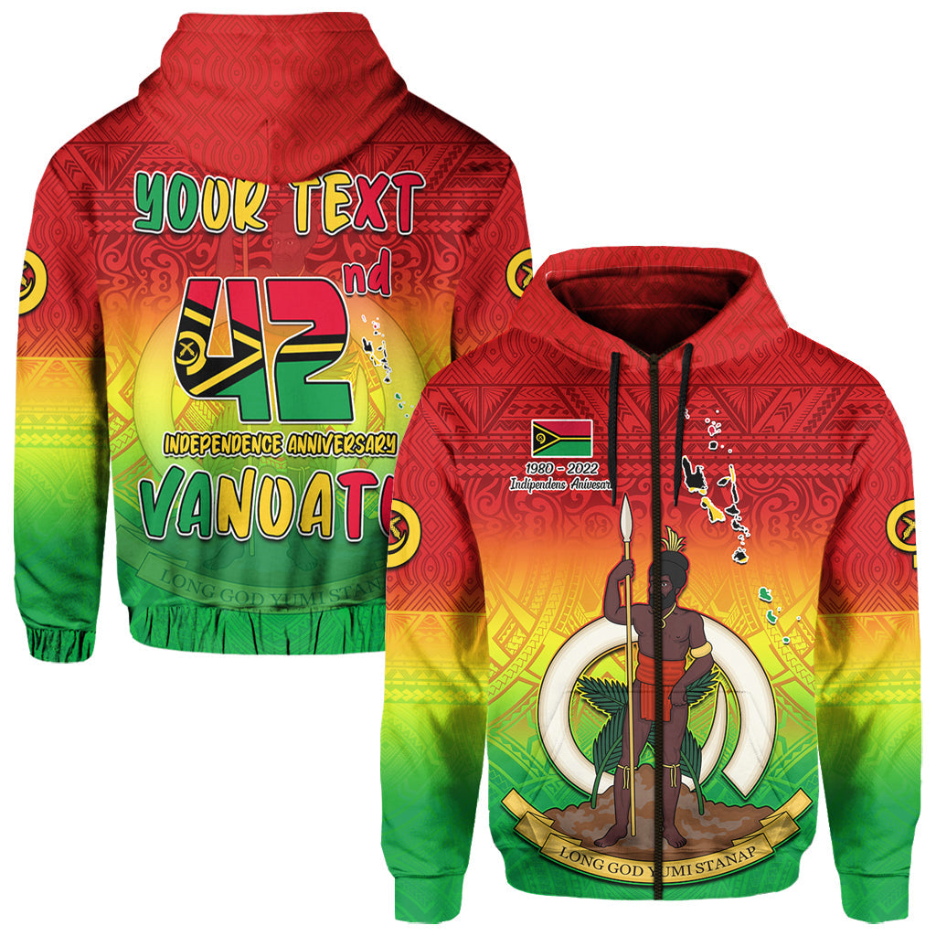 Custom Vanuatu Independence Day Hoodie 42nd Anniversary Yumi Yumi Yumi LT13