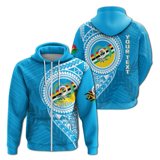 Custom Vanuatu Torba Province Zip Up Hoodie Torba Emblem LT7