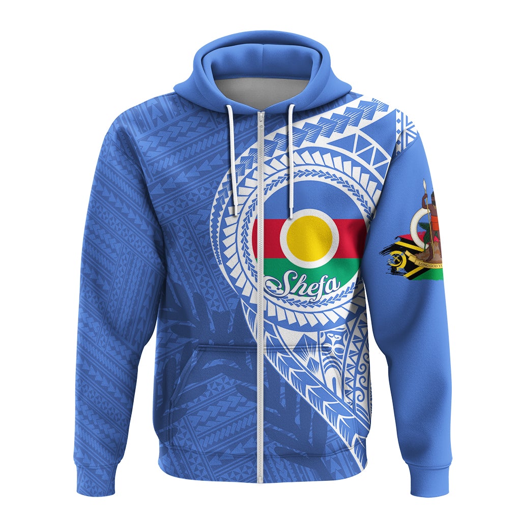Custom Vanuatu Shefa Province Zip Up Hoodie Shefa Emblem LT7