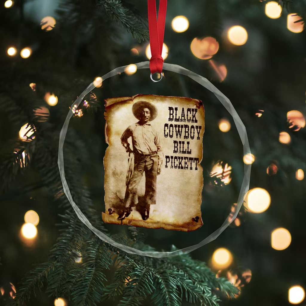 Black Cowboy Bill Pickett Crystal Glass Ornament African American Cowboys Black History TS10
