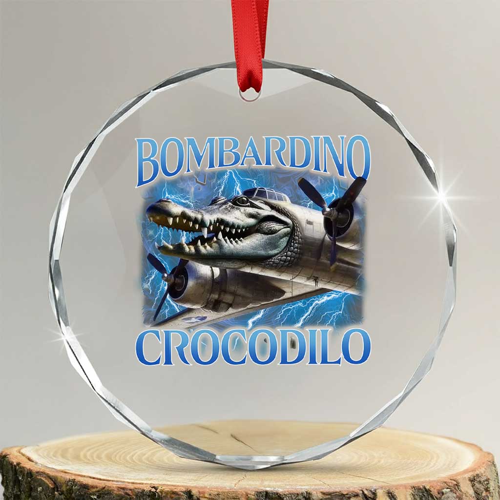 Bombardino Crocodilo Crystal Glass Ornament Internet Memes Italian Brainrot TS10