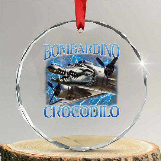 Bombardino Crocodilo Crystal Glass Ornament Internet Memes Italian Brainrot TS10