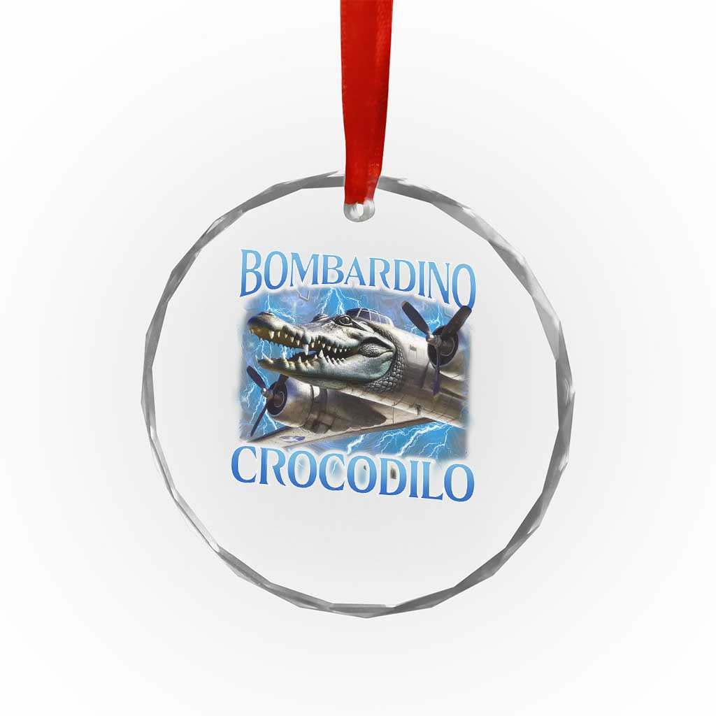 Bombardino Crocodilo Crystal Glass Ornament Internet Memes Italian Brainrot TS10