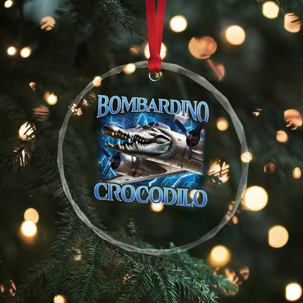 Bombardino Crocodilo Crystal Glass Ornament Internet Memes Italian Brainrot TS10