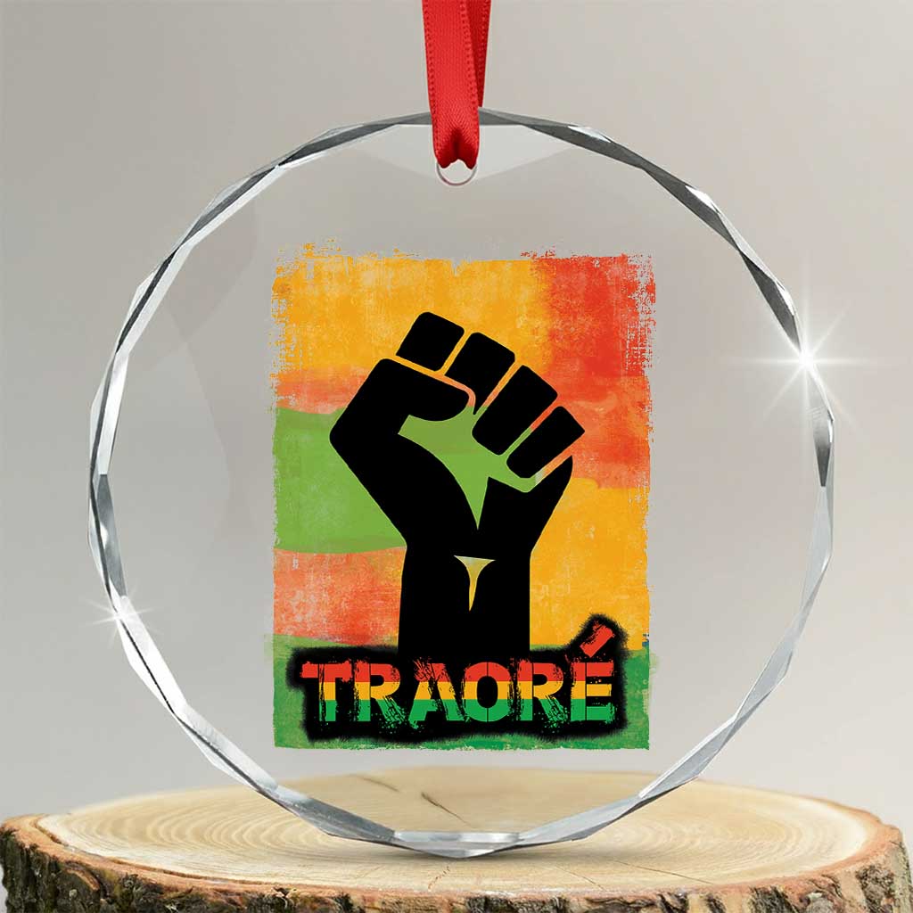 Burkina Faso Ibrahim Traoré Crystal Glass Ornament TS10