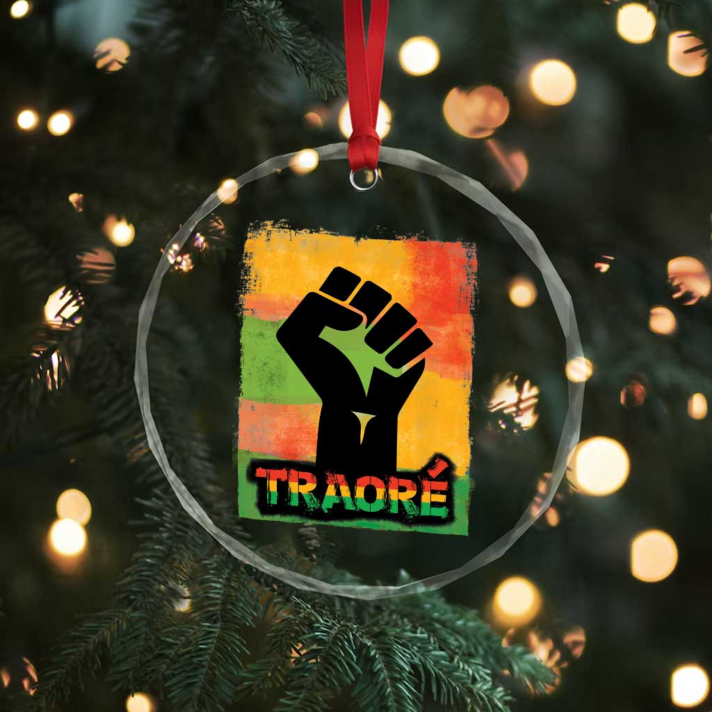 Burkina Faso Ibrahim Traoré Crystal Glass Ornament TS10