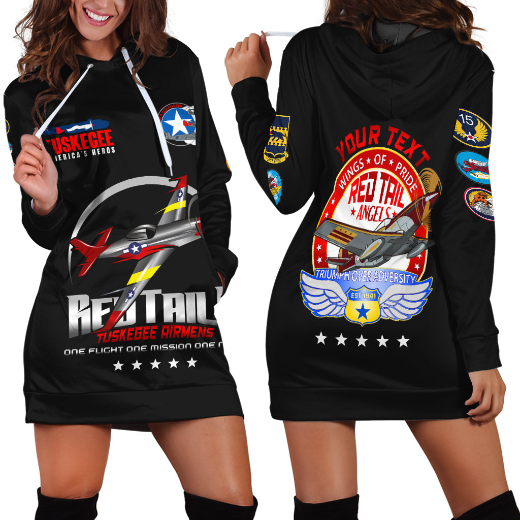 (Custom Personalied) Tuskegee Airmens Red Tails African American Heros Hoodie Dress - LT2