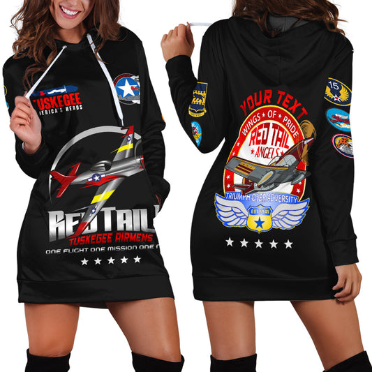(Custom Personalied) Tuskegee Airmens Red Tails African American Heros Hoodie Dress - LT2