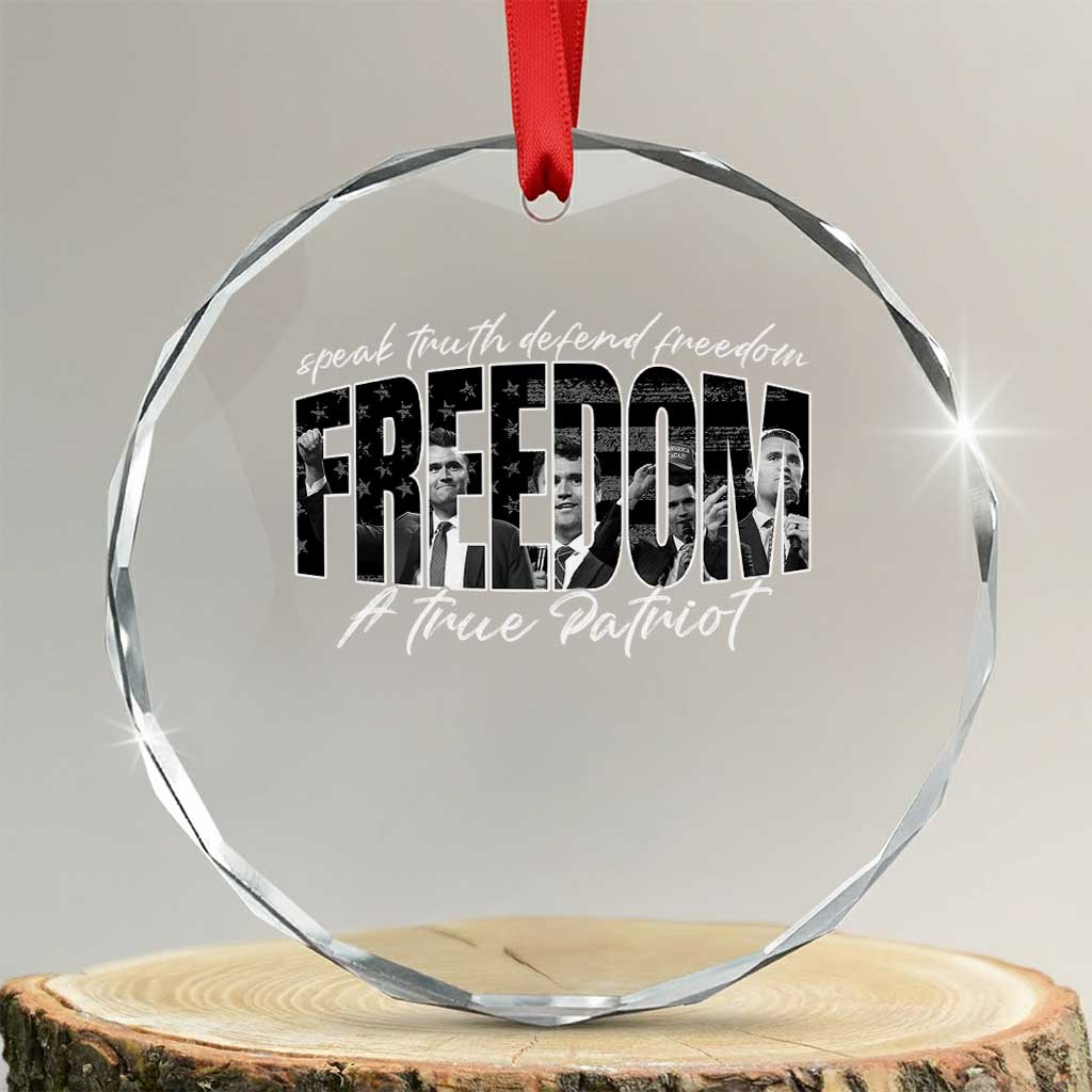 Charlie Kirk Freedom Crystal Glass Ornament A True Patriot Patriotic American TS10