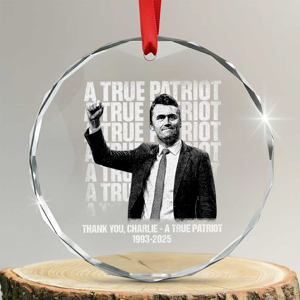 Charlie Kirk Freedom Crystal Glass Ornament Vintage A True Patriot Patriotic American TS10