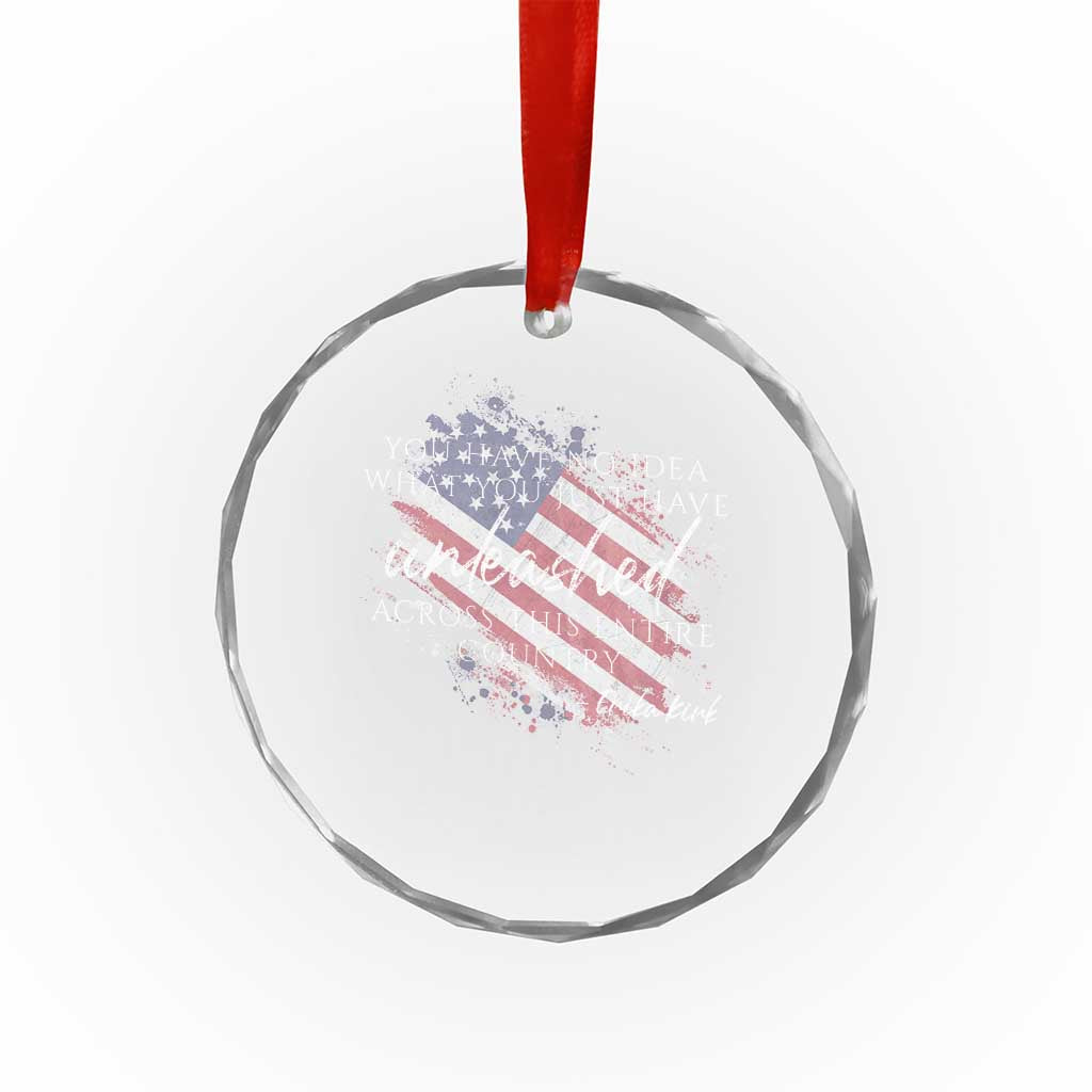 Charlie Kirk Memorial Crystal Glass Ornament Erika Kirk Quote Patriotism Faith Gods Merciful Love TS10