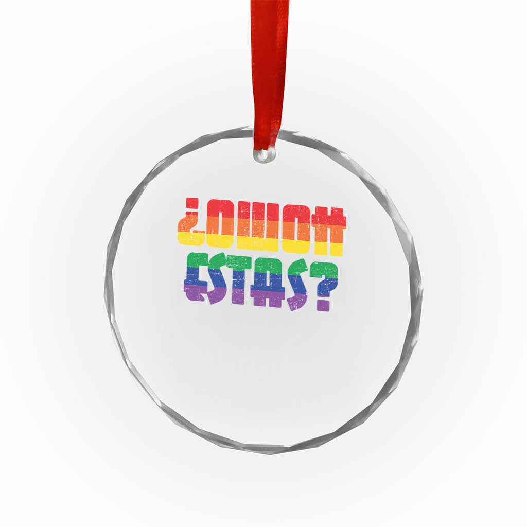 Como Estas Crystal Glass Ornament Funny Spanish LGBT Pride Latinx Retro Queer Inclusive Gift TS10