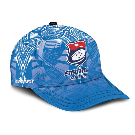 Custom Personalised Samoa Rugby Toa Samoa Blue Style Cap LT2