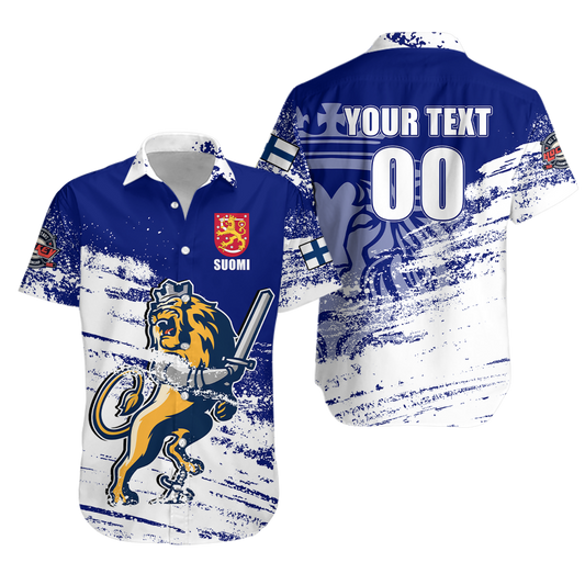 ( Custom Personalised) Finland Suomi Leijonat Hockey Hawaiian Shirt - LT2