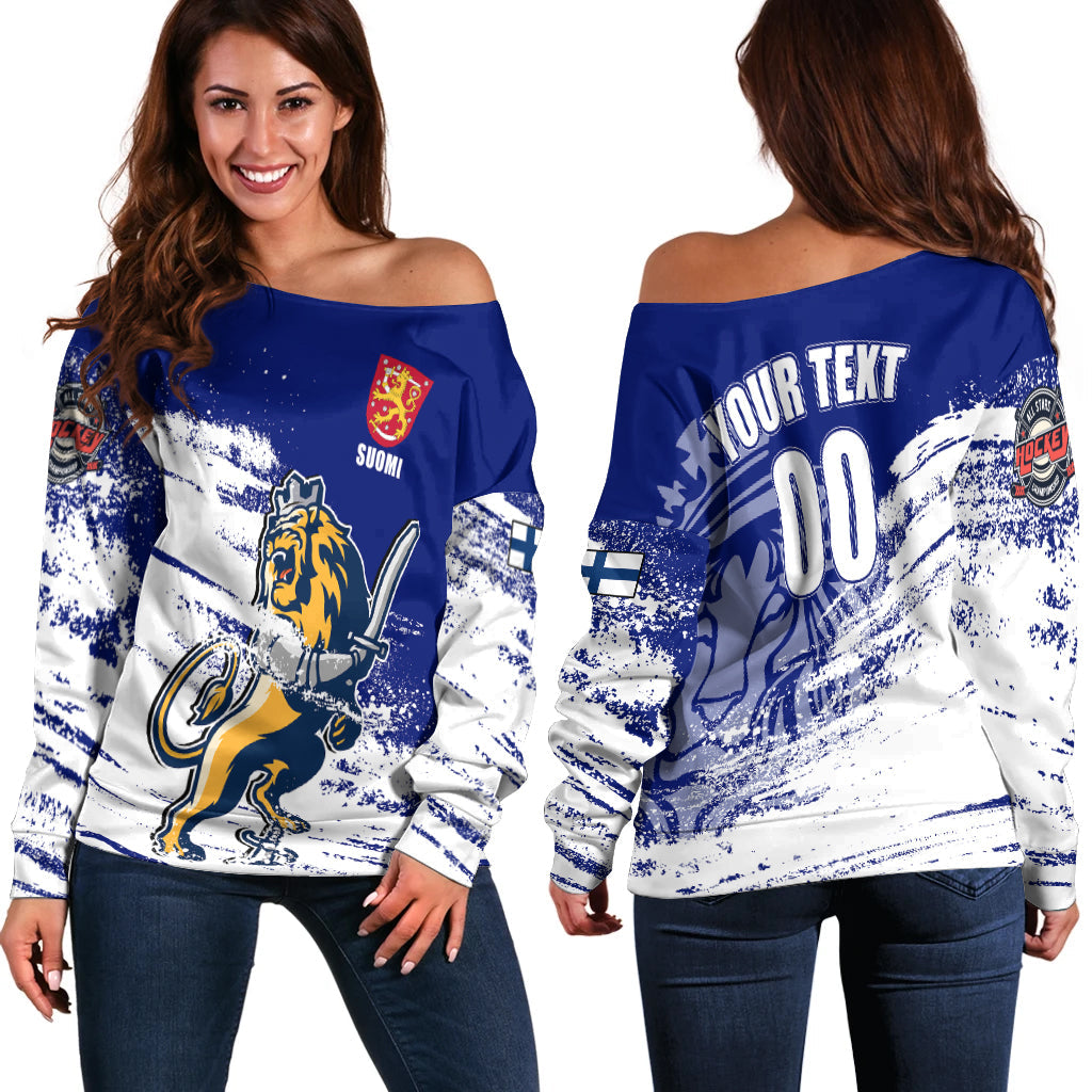 ( Custom Personalised) Finland Suomi Leijonat Hockey Women Off Shoulder Sweater - LT2