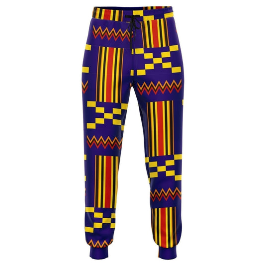 African Clothing - Blue Akan Kente Jogger Pant