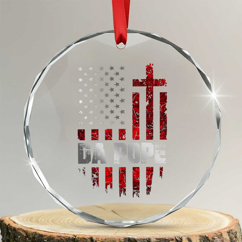 Da Pope Leo XIV Crystal Glass Ornament From America Chicago America US Flag TS10
