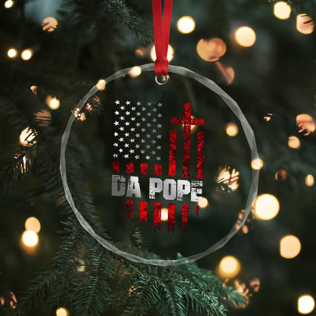 Da Pope Leo XIV Crystal Glass Ornament From America Chicago America US Flag TS10