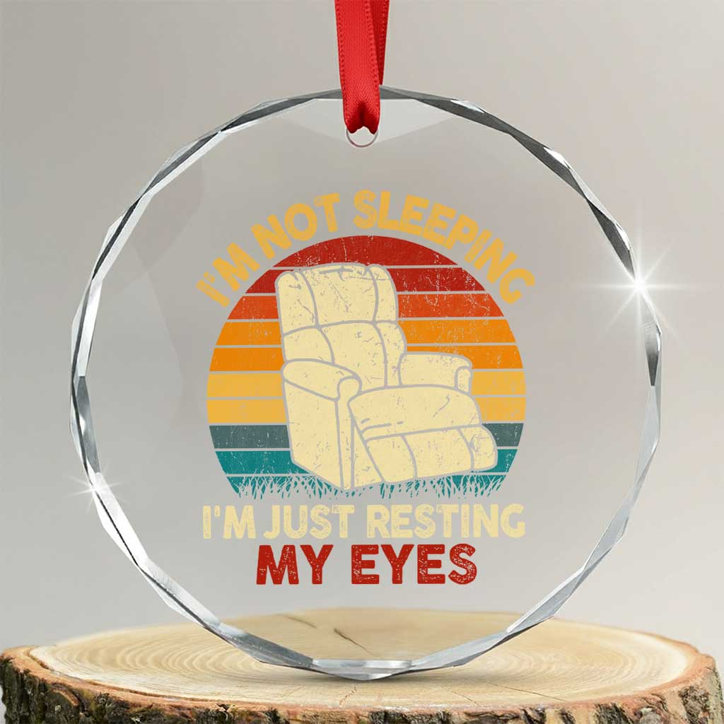 Dad Papa Grandpa Jokes Crystal Glass Ornament I'm Not Sleeping I'm Just Resting My Eyes TS10