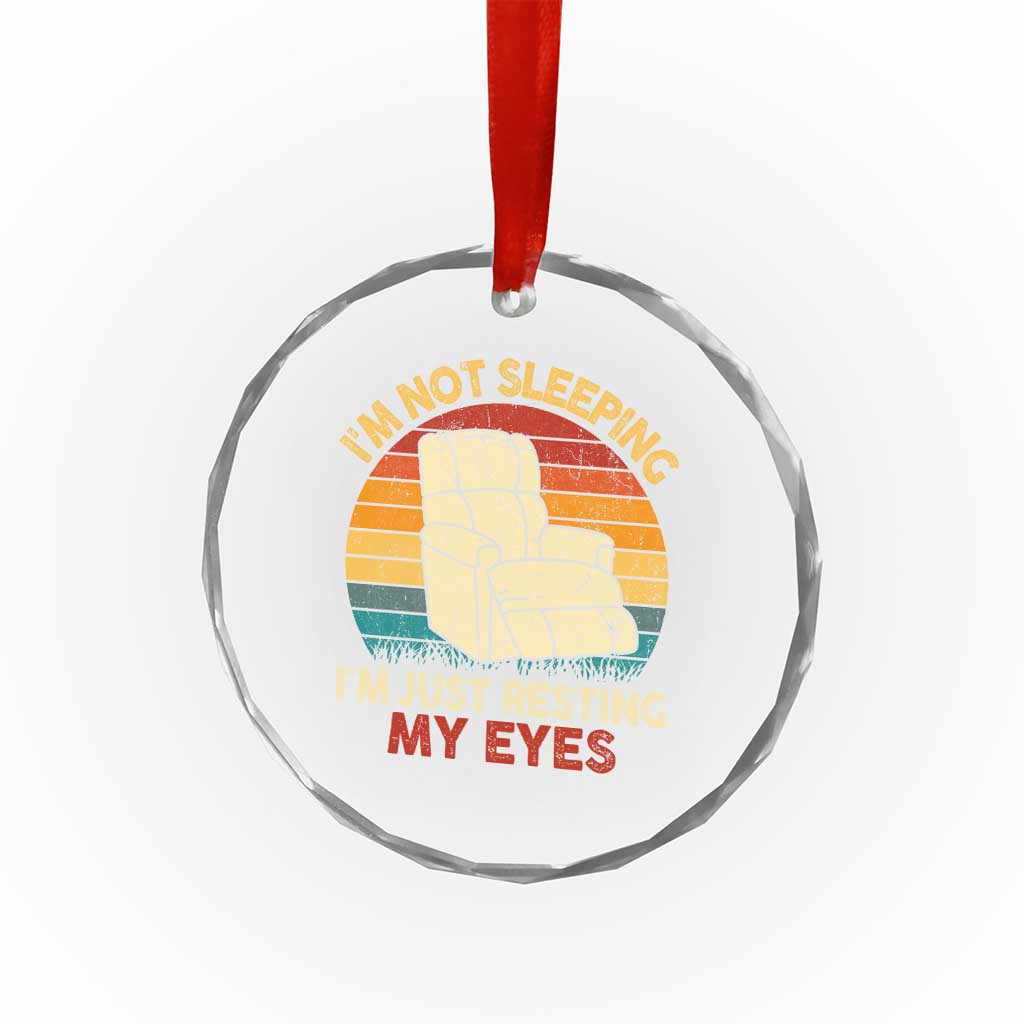 Dad Papa Grandpa Jokes Crystal Glass Ornament I'm Not Sleeping I'm Just Resting My Eyes TS10