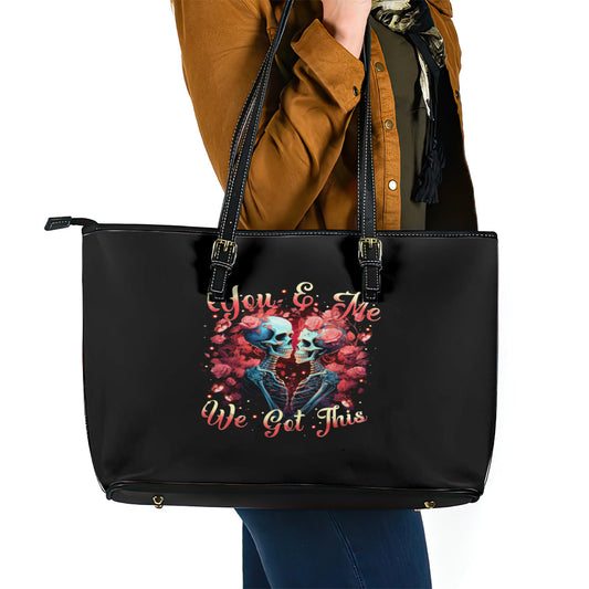 Couple Skull Leather Tote Bag You & Me We Got This DT01