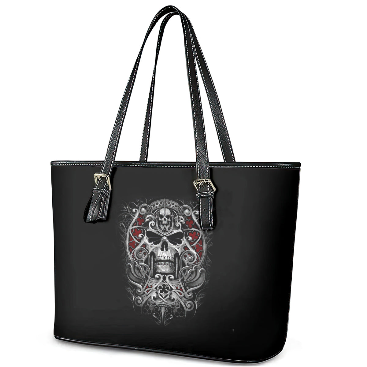 Skull Leather Tote Bag Ethereal Reapers Skull-Faced Death Angels DT01
