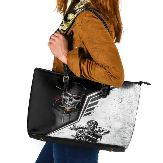 Skull Leather Tote Bag Riding Motocycle DT01