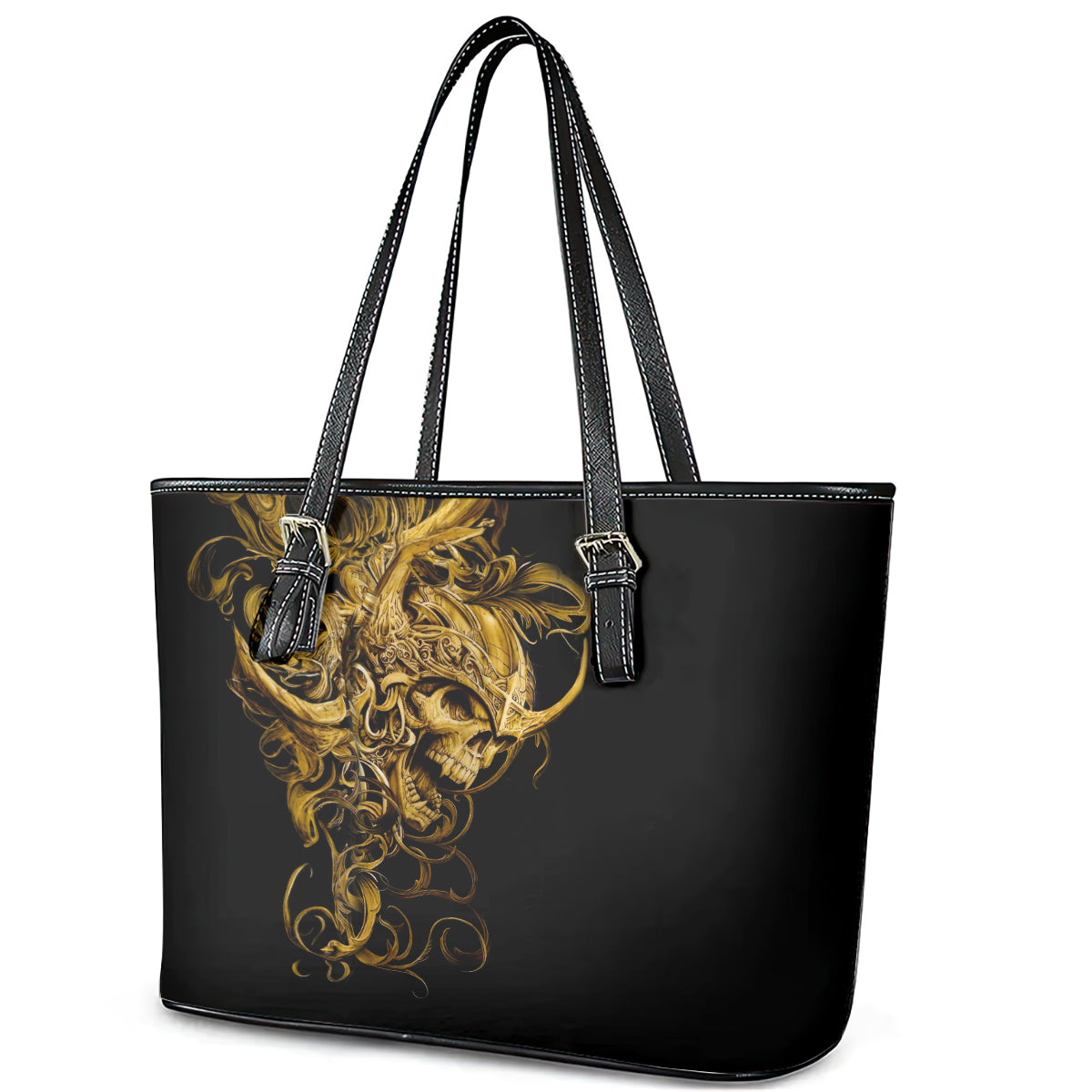 Skull Leather Tote Bag Golden Warrior Royal DT01