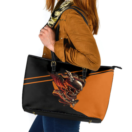 Wings Skull Leather Tote Bag Kill Them All DT01