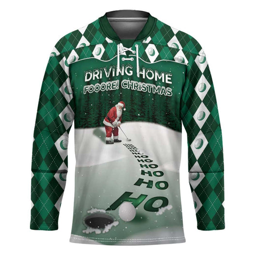 Golf Christmas Hockey Jersey Driving Home Fooore Xmas DT05
