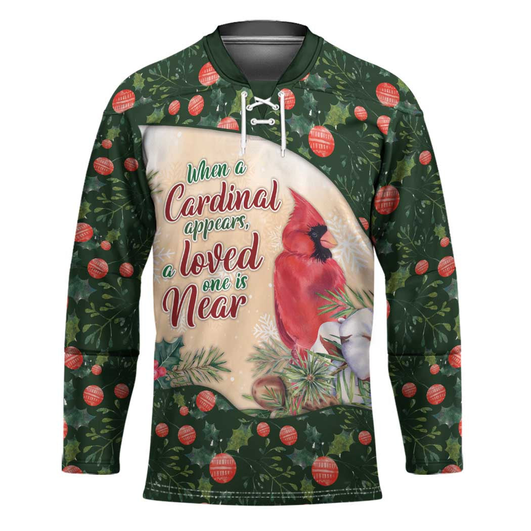 Memorial Cardinal Christmas Hockey Jersey When A Cardinal Appears Loved One Is Near DT05