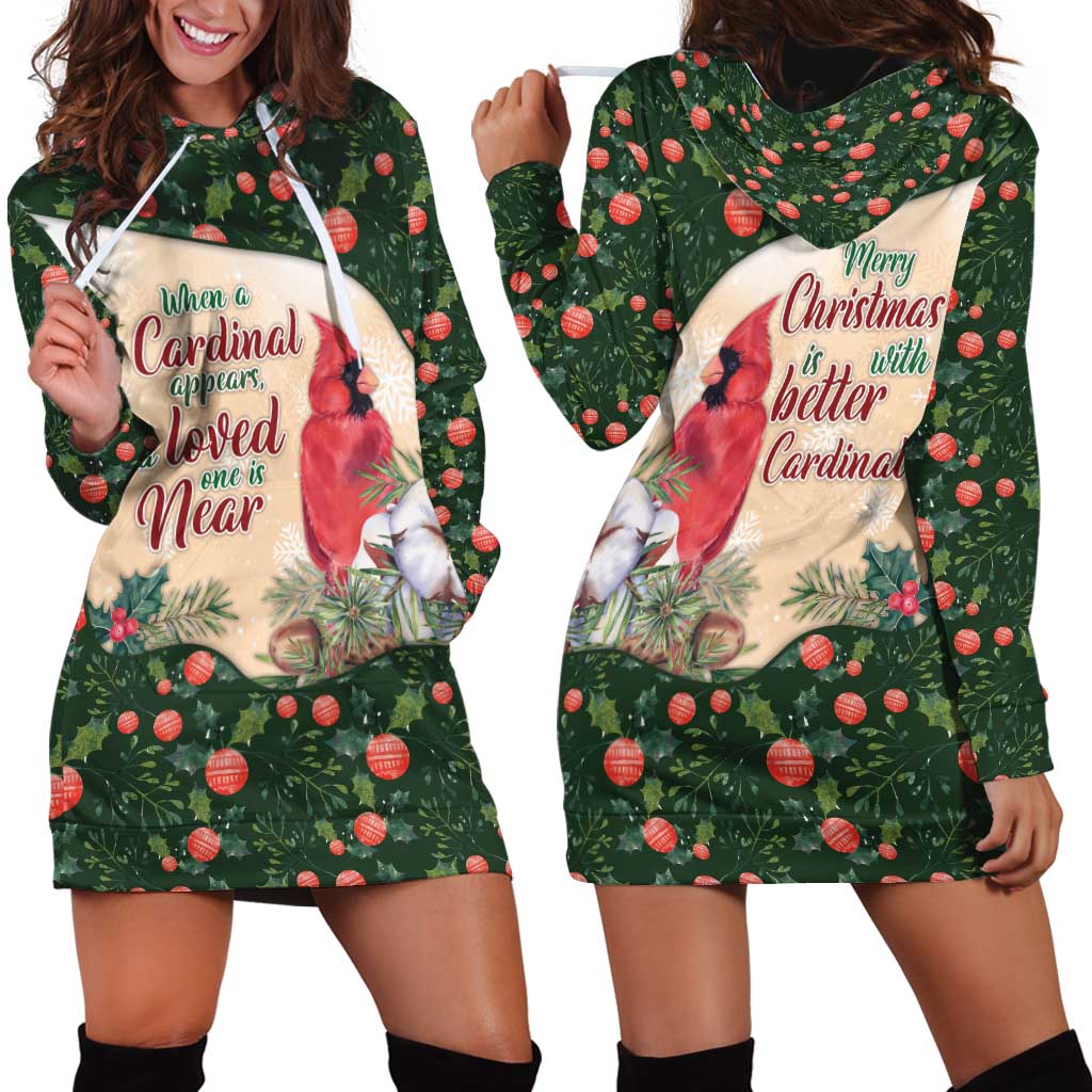 Memorial Cardinal Christmas Hoodie Dress When A Cardinal Appears Loved One Is Near DT05