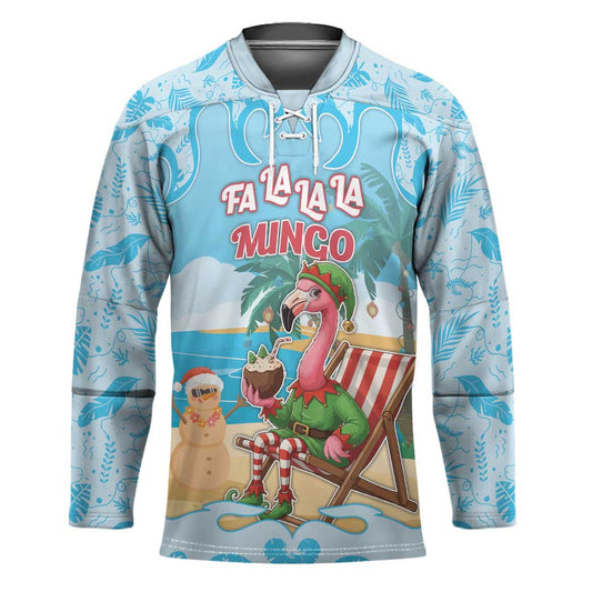 Christmas In July Hockey Jersey I Am The Flamingo Elf DT05