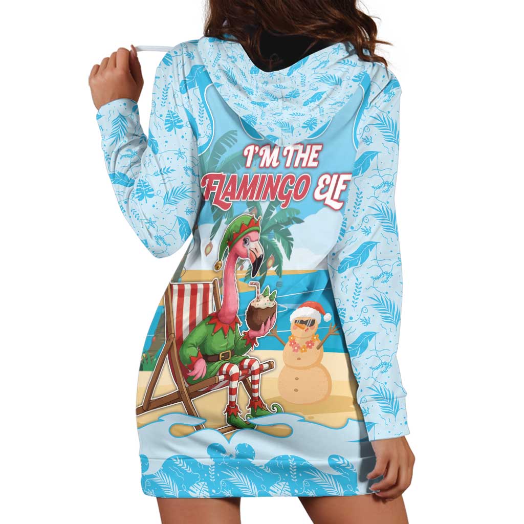 Christmas In July Hoodie Dress I Am The Flamingo Elf DT05