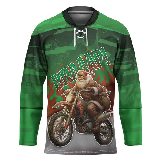 Braaap Christmas Hockey Jersey Motocross Santa DT05