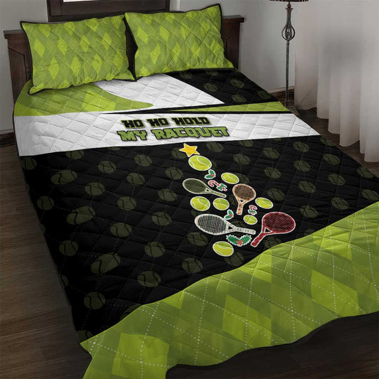 Tennis Christmas Quilt Bed Set Ho Ho Hold My Racquet DT05