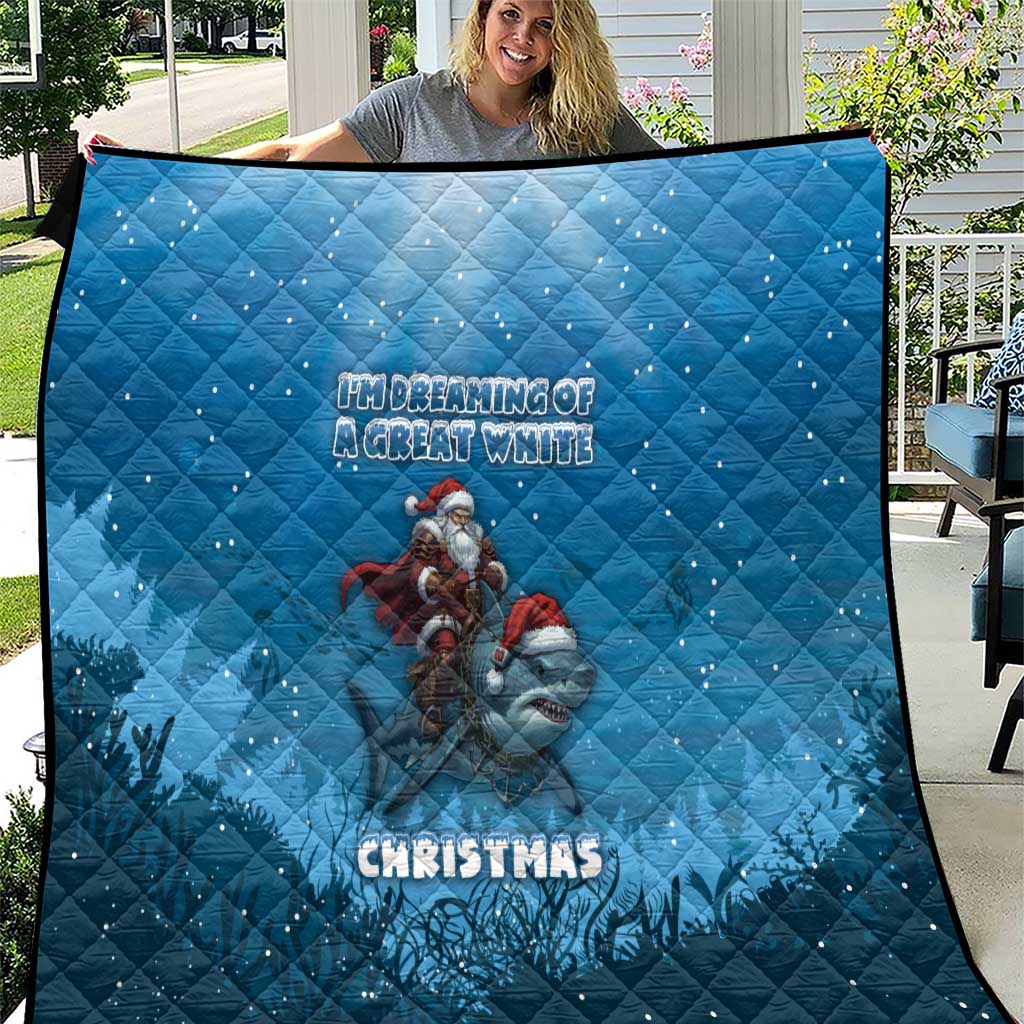 Merry Sharkmas Quilt I Am Dreaming Of A Great White Christmas DT05