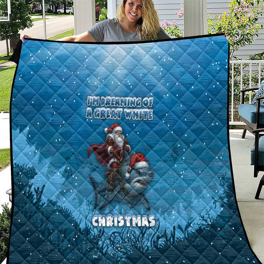 Merry Sharkmas Quilt I Am Dreaming Of A Great White Christmas DT05